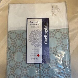 BRAND NEW Carlingdale King Size Bedskirt Heavy Linen Style Dust-Light-Blue